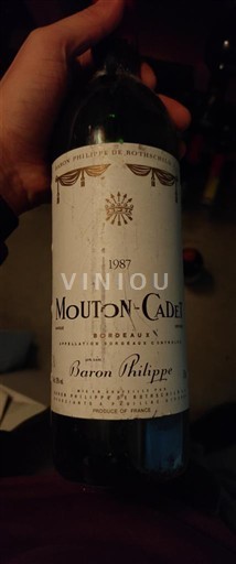 Bordeaux Baron Philippe de Rothschild Mouton Cadet 1987