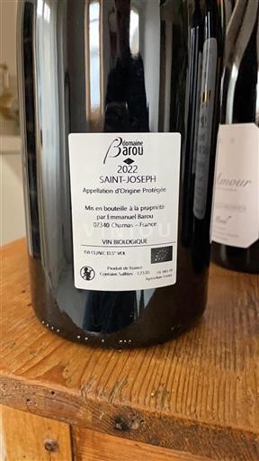Rhônedalen Saint-Joseph Domaine Barou 2022