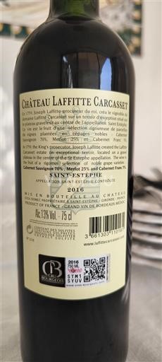 Bordeaux Saint-Estèphe Cru Bourgeois Château Laffitte Carcasset 2016