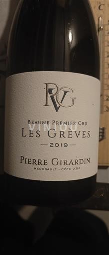 Borgogna Beaune Premier Cru Pierre Girardin Les Grèves 2019
