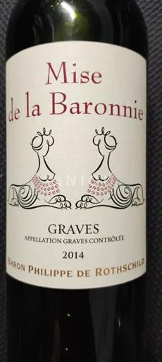 Bordéus Graves Baron Philippe de Rothschild Mise de la Baronnie 2014