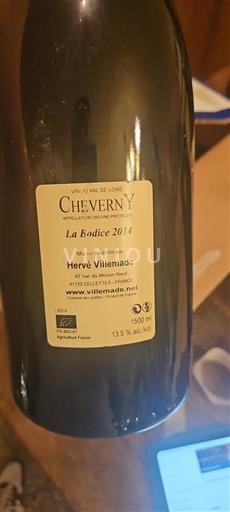 Thung lũng sông Loire Cheverny Hervé Villemade La Bodice 2014