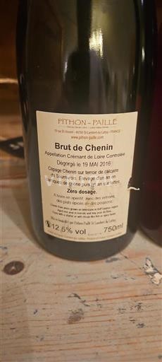 Loire Valley Crémant de Loire Pithon-Paillé Brut de Chenin 2016