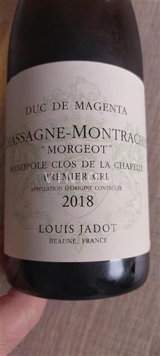 Burgundija Chassagne-Montrachet Premier Cru Duc de Magenta Monopole Clos de la Chapelle 2018