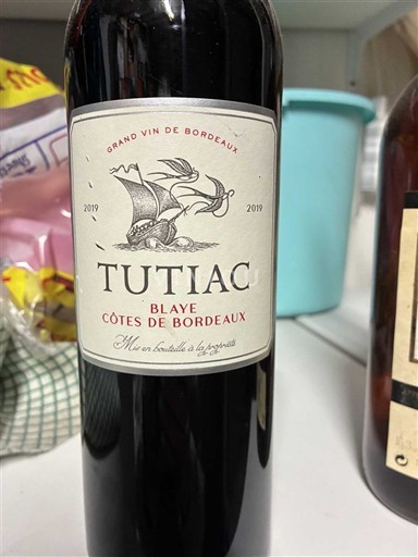 Burdeos Blaye-Côtes de Burdeos Tutiac 2019