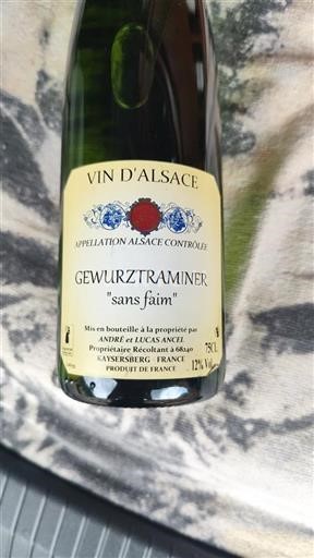 Alsace Gewurztraminer Grand Cru André et Lucas Ancel sans faim Ikke årgangsbestemt
