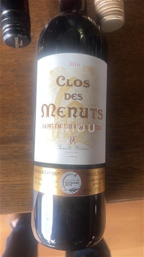 Bordeaux Saint-Émilion Grand Cru Grand Cru Clos des Menuts 2016