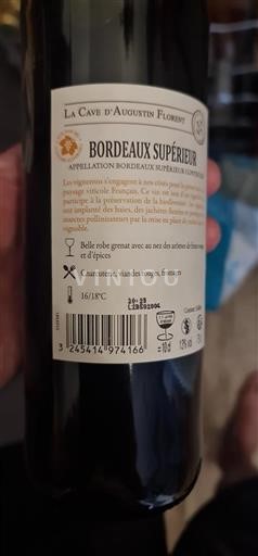 Bordeaux Bordeaux Supérieur La Cave Augustin Florent Ei vuosikertaa