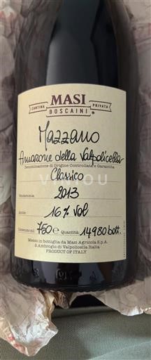 Veneto Amarone della Valpolicella Masi Mazzano 2013