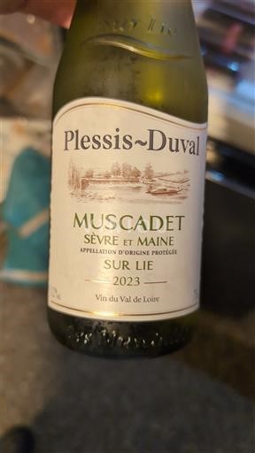 Vin Blanc sec Sur Lie Plessis-Duval 2023 France Vallée de la Loire Muscadet-sèvre-et-maine AOC