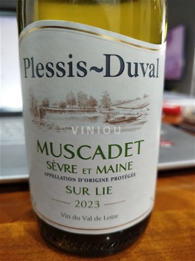 Vin Blanc sec Sur Lie Plessis-Duval 2023 France Vallée de la Loire Muscadet-sèvre-et-maine AOC