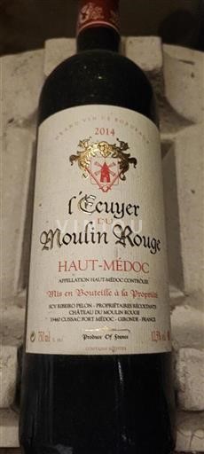 Bordeaux Haut-Médoc Château Moulin Rouge L'Écuyer du Moulin Rouge 2014