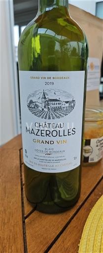 Bordeaux Blaye-Côtes-de-Bordeaux Château Mazerolles Grand Vin 2019