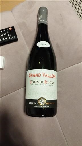 Rhônedalen Côtes du Rhône Laurent Brotte Grand Vallon 2022