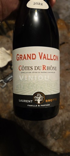 Rhône Valley Côtes du Rhône Laurent Brotte Grand Vallon 2022