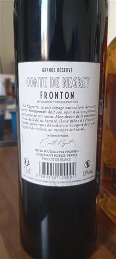 Zuidwest-Frankrijk Fronton Comte de Négret Grande Réserve Niet-geïntegreerd
