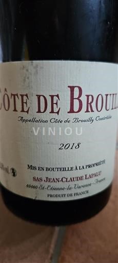 Beaujolais Côte de Brouilly Jean-Claude Lapalu 2018