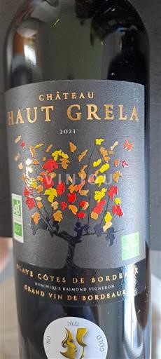 Burdeos Blaye-Côtes de Burdeos Château Haut Grela 2021