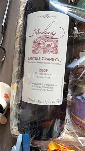 Roussillon Banyuls Grand Cru Cave de l'Abbé Rous Baillaury 2009