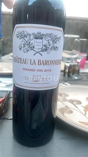 Bordeaux Blaye-côtes-de-bordeaux Château La Baronnerie Grand Vin 2016