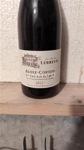Vin Rouge sec Les Guerets Jean-Baptiste Lebreuil 2017 France Bourgogne Aloxe-Corton AOC Premier Cru