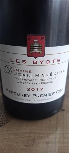 Bourgondië Mercurey Premier Cru Domaine Jean Maréchal Les Byots 2017