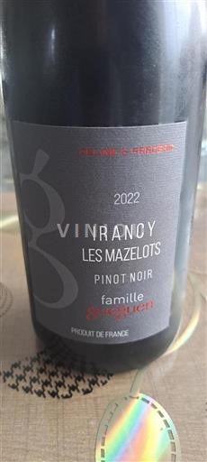 Burgundy Irancy Famille Gueguen Les Mazelots 2022
