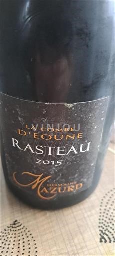 Vale do Ródano Rasteau Domaine Mazurd La Combe d'Edoune 2015