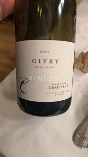 Bourgogne Givry Domaine Chofflet Héritage 2021