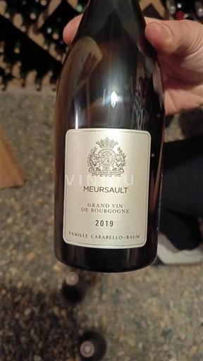 Vin Blanc sec Famille Carabello-Baum 2019 France Bourgogne Meursault AOC
