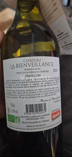 Bordeaux Bordeaux valkoviini Château La Bienveillance Sémillon 2020