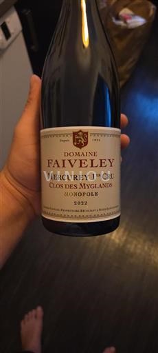Bourgogne Mercurey Premier Cru Domaine Faiveley Clos des Myglands Monopole 2022