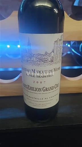 Burdeos Saint-Émilion Gran Cru Grand Cru Château Marquis de Mons Tradition 2007