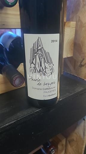 Languedoc Faugères Domaine Cottebrune Parole de berger 2014
