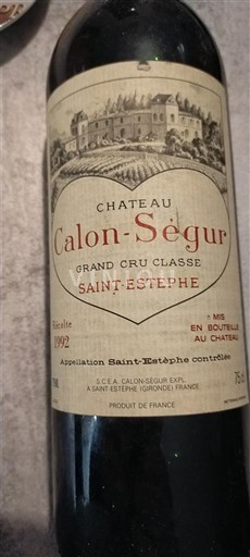 Bordeaux Saint-Estèphe Grand Cru Château Calon-Ségur 1992