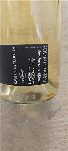 Vin Blanc sec Cave de la Tulipe SA 2023 Suisse Valais AOC
