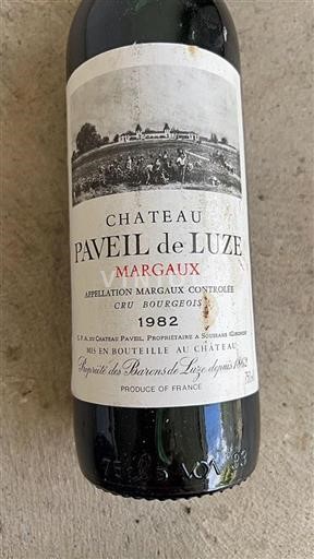 Bordéus Margaux Paveil de Luze 1982