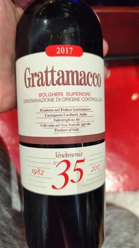 Toscana No especificado Grattamacco 2017