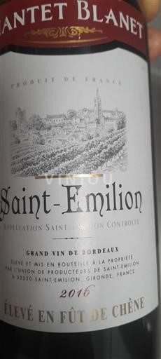 Bordeaux Saint-Émilion Montet Blanet 2016