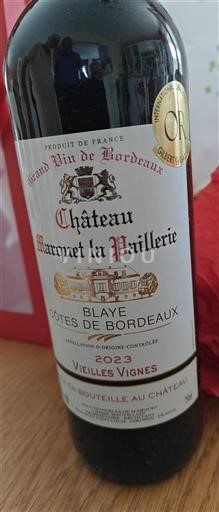 Bordeaux Blaye-côtes-de-bordeaux Château Marquet la Paillerie Vieilles Vignes 2023