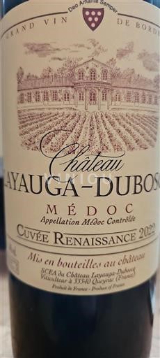 Bordéus Médoc Château LAYauga-Duboscq Renaissance 2022