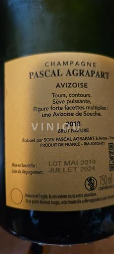 Champagne Pascal Agrapart Avizoise 2018