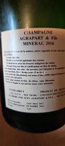 Champaña Champán Agrapart & Fils Minéral 2016