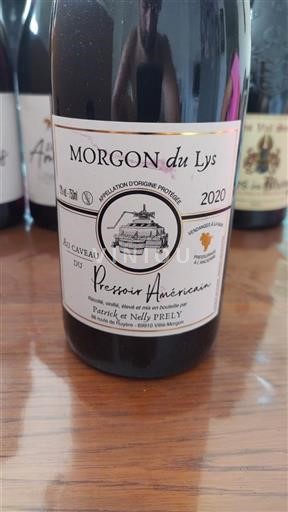 Vin Rouge sec Morgon du Lys Pressoir Américain 2020 France Beaujolais Morgon AOC
