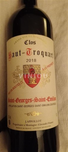 Bordeaux Saint-Georges-Saint-Émilion Clos Haut-Troquart 2018