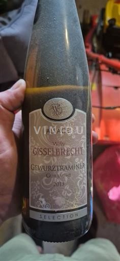 Vin Blanc moelleux Guillaume Château Willy Gisselbrecht 2013 France Alsace Gewurztraminer AOC Grand Cru