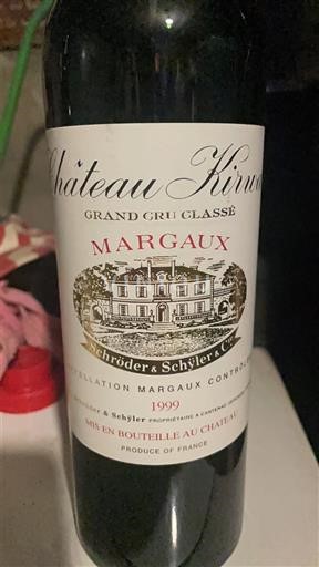Bordeaux Margaux Grand Cru Château Kirwan 1999