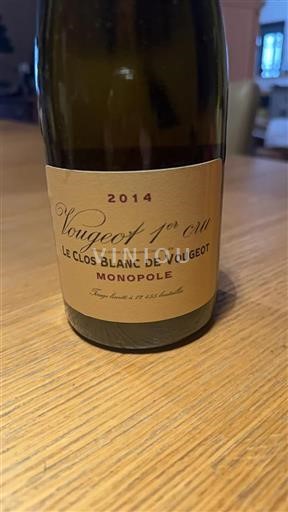 Bourgogne Vougeot Premier Cru Domaine La Vougeraie Le Clos Blanc de Vougeot 2014