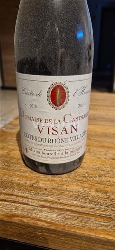 Vin Rouge sec Cuvée de l'Herminie Domaine La Cantharide 2015 France Vallée du Rhône Côtes-du-rhône-villages AOC