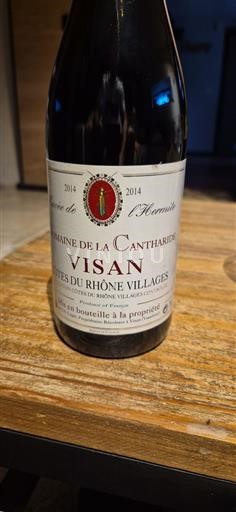 Vin Rouge sec Cuvée de l'Hermite Domaine La Cantharide 2014 France Vallée du Rhône Côtes-du-rhône-villages AOC